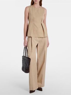 Vince Pleated peplum top and Camille Wide Leg Trousers size 00 NWT